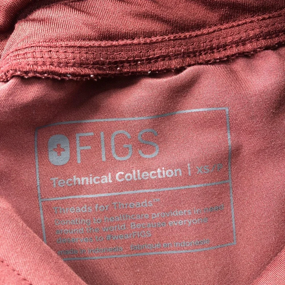 FIGS Scrub Jogger Pants Womens XS Petite Red Technical Collection Cargo Medical
